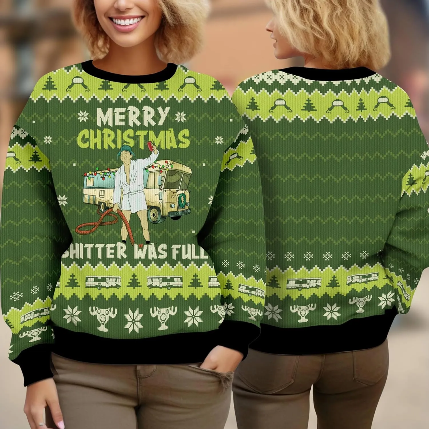 Santalorian Ugly Christmas Sweater - Christmas Story Leg Lamp Ugly Sweater - Christmas Vacation Sweater
