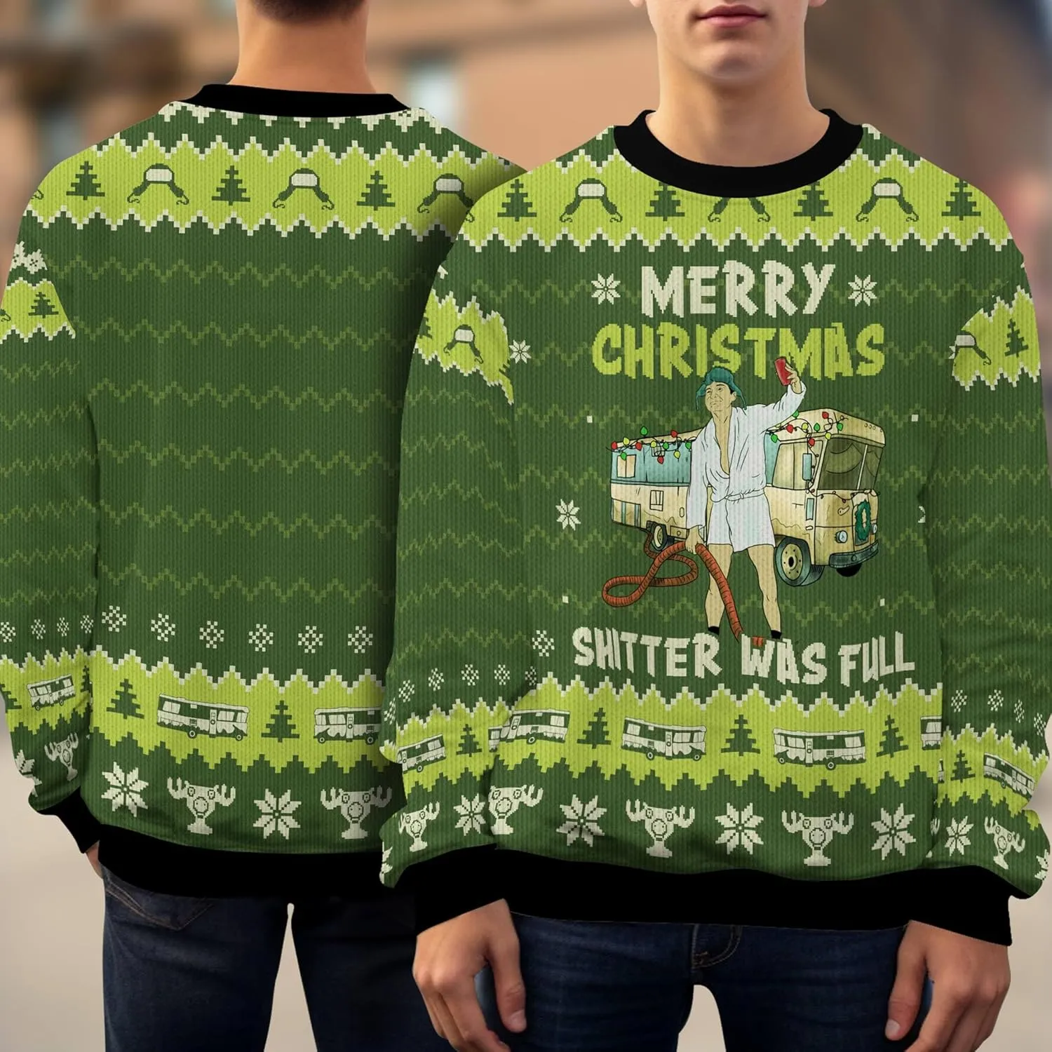 Santalorian Ugly Christmas Sweater - Christmas Story Leg Lamp Ugly Sweater - Christmas Vacation Sweater