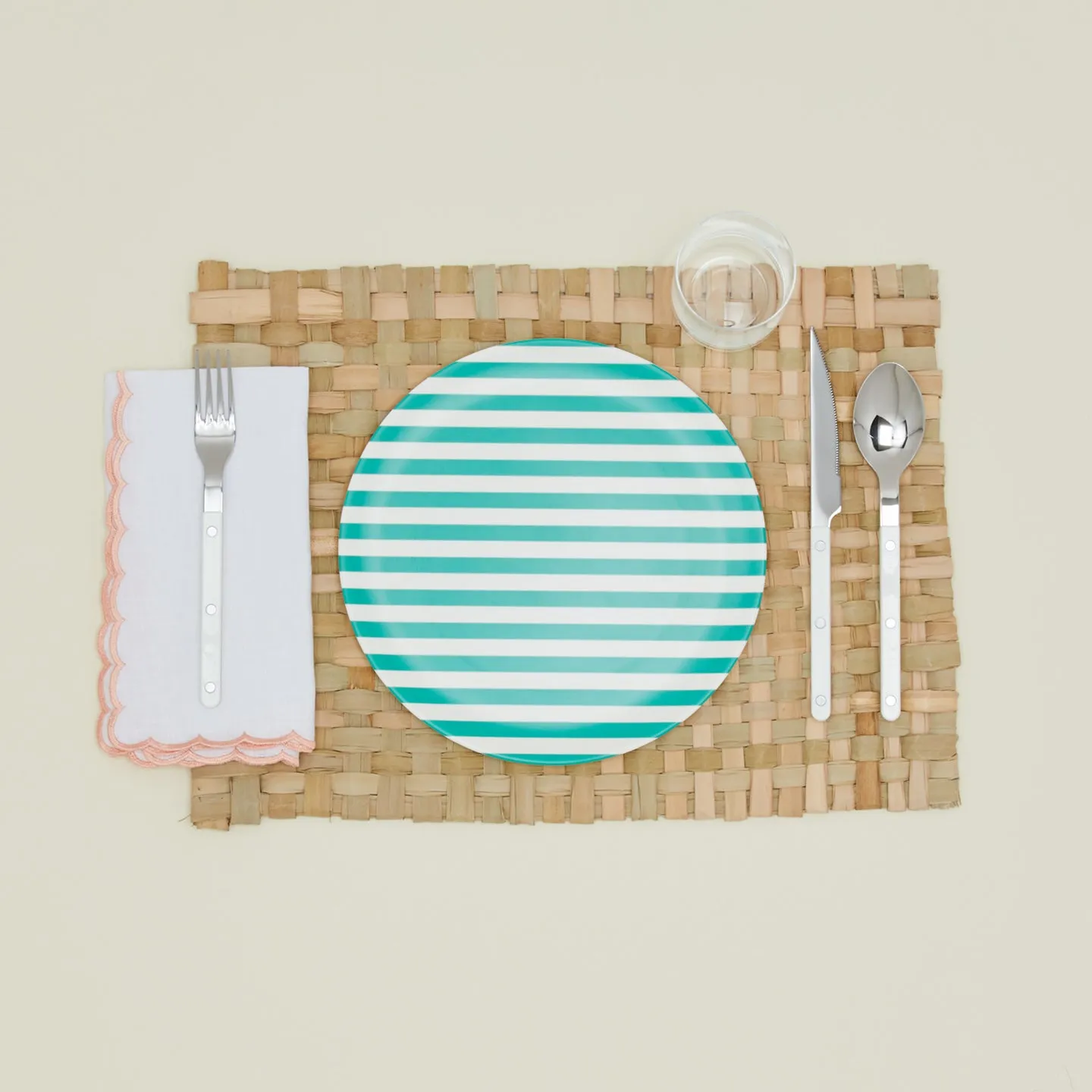 Scalloped Edge Linen Napkin, Set of 2 - Pink