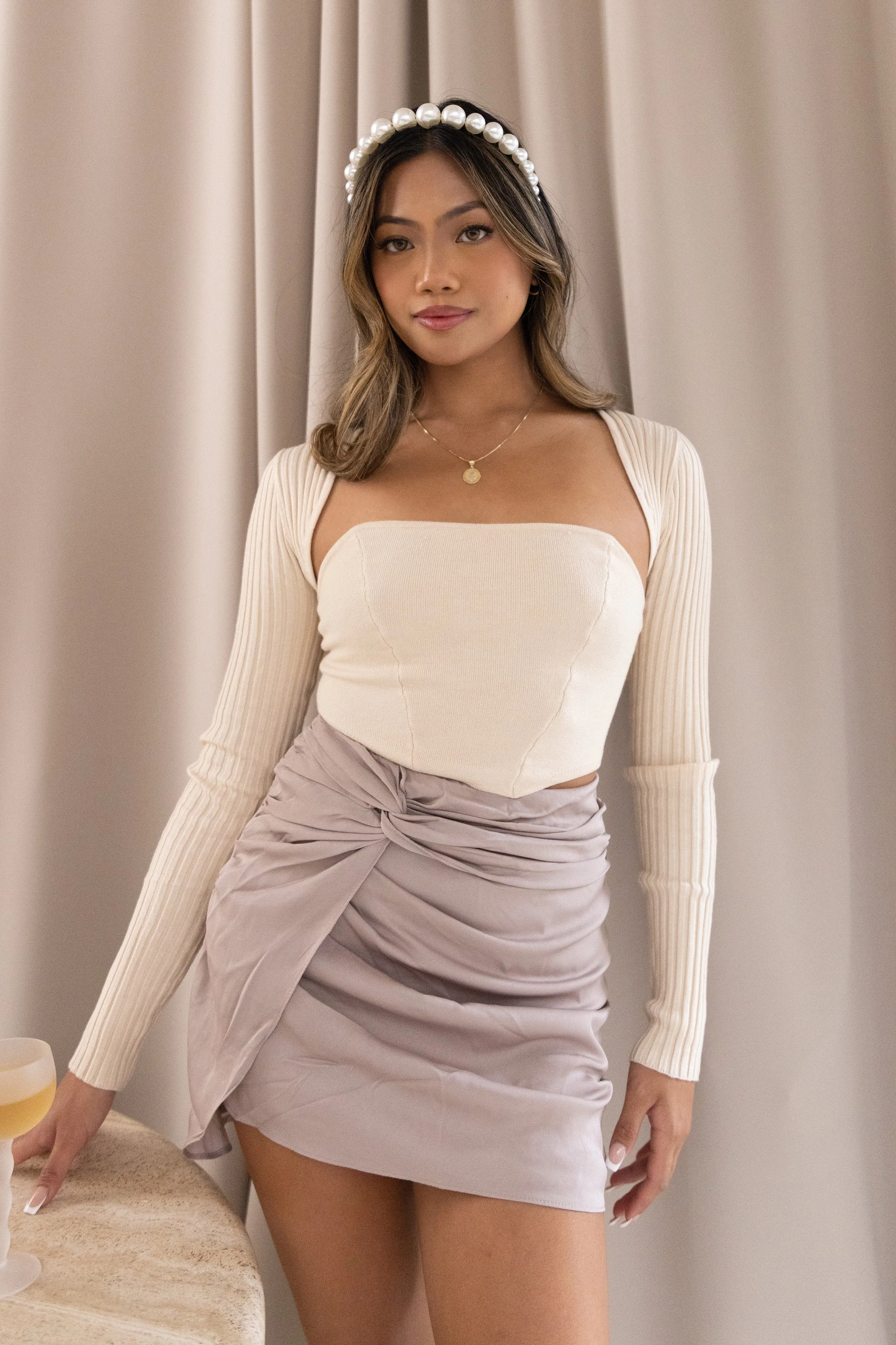 Simple Bolero Set - Cream