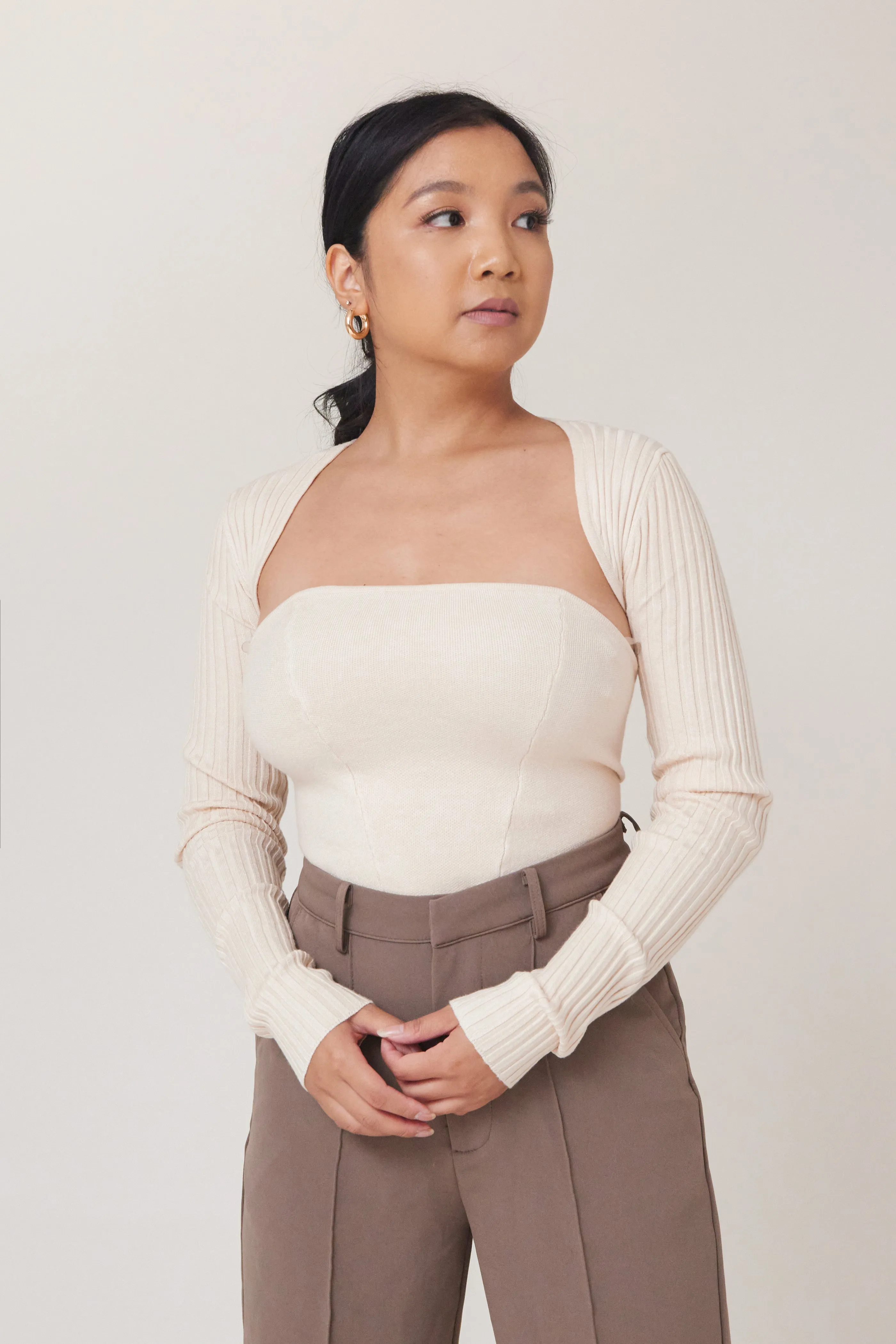 Simple Bolero Set - Cream
