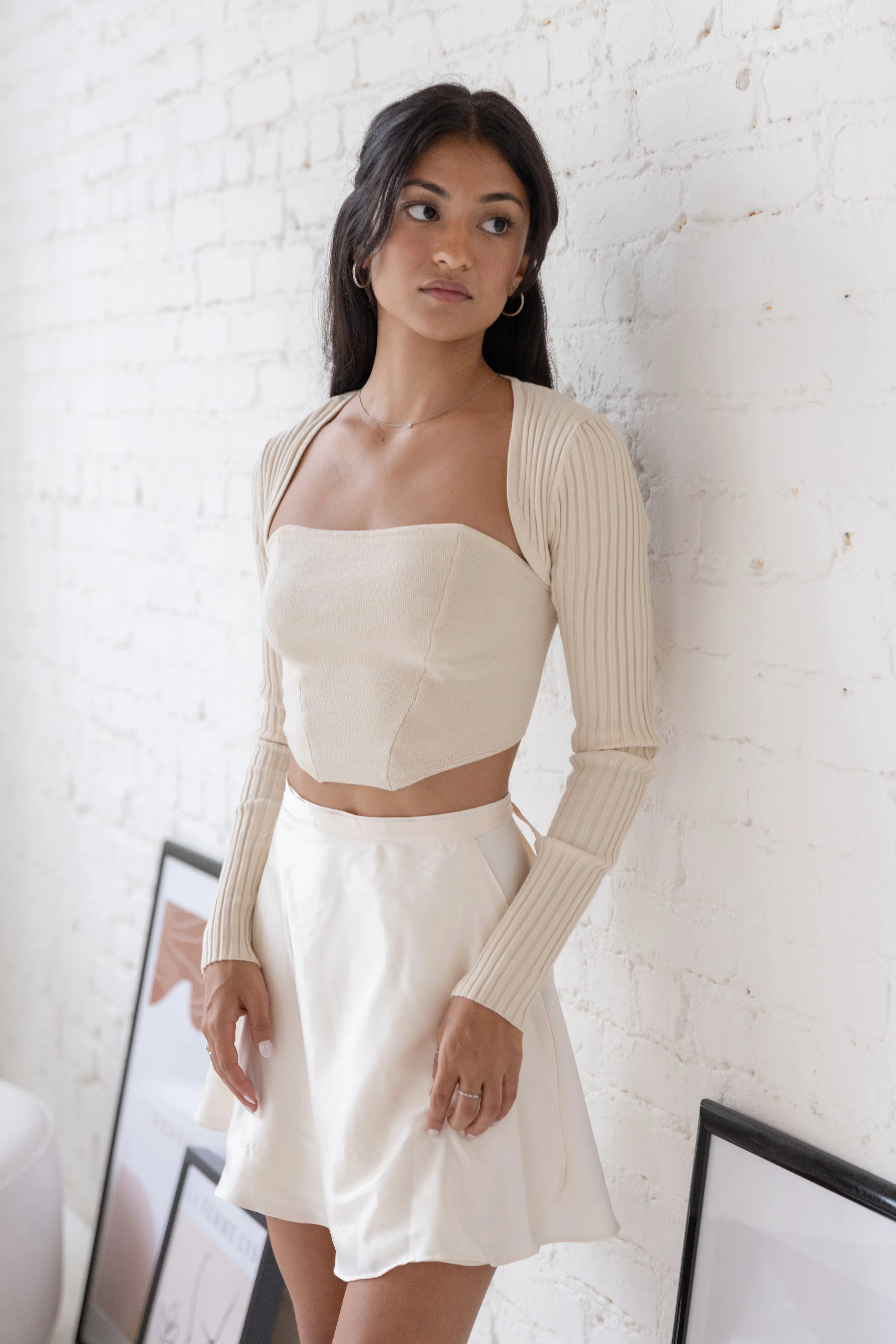 Simple Bolero Set - Cream