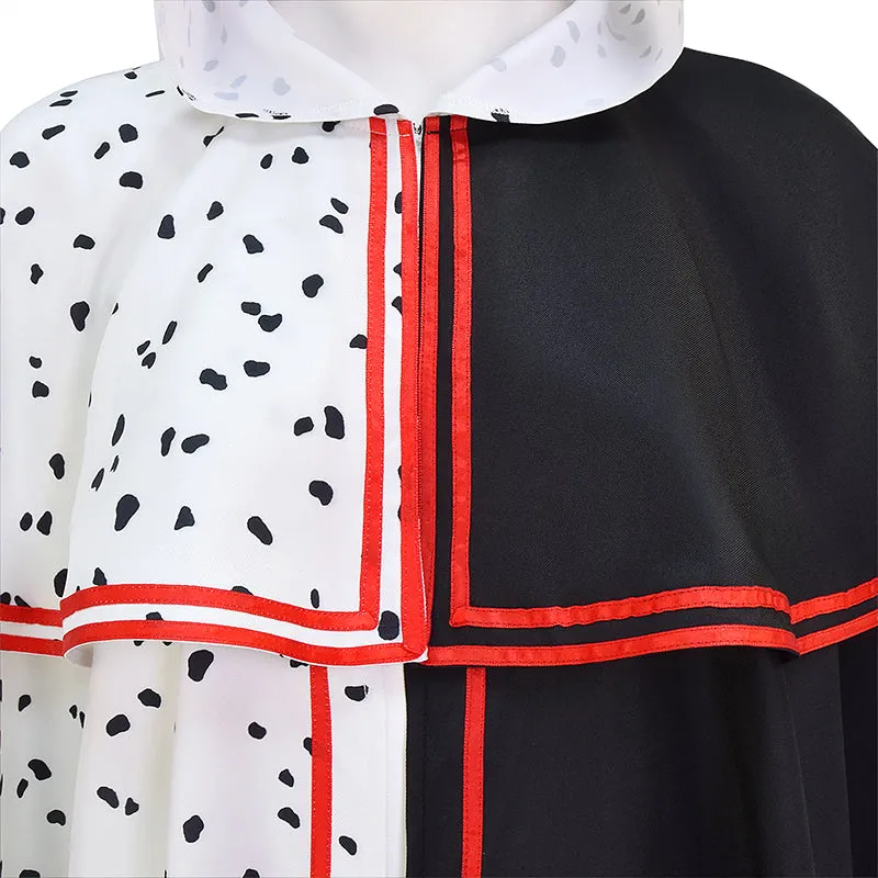 Spotted Cloak Black and White Clash Cosplay Costumes Halloween Party Costumes
