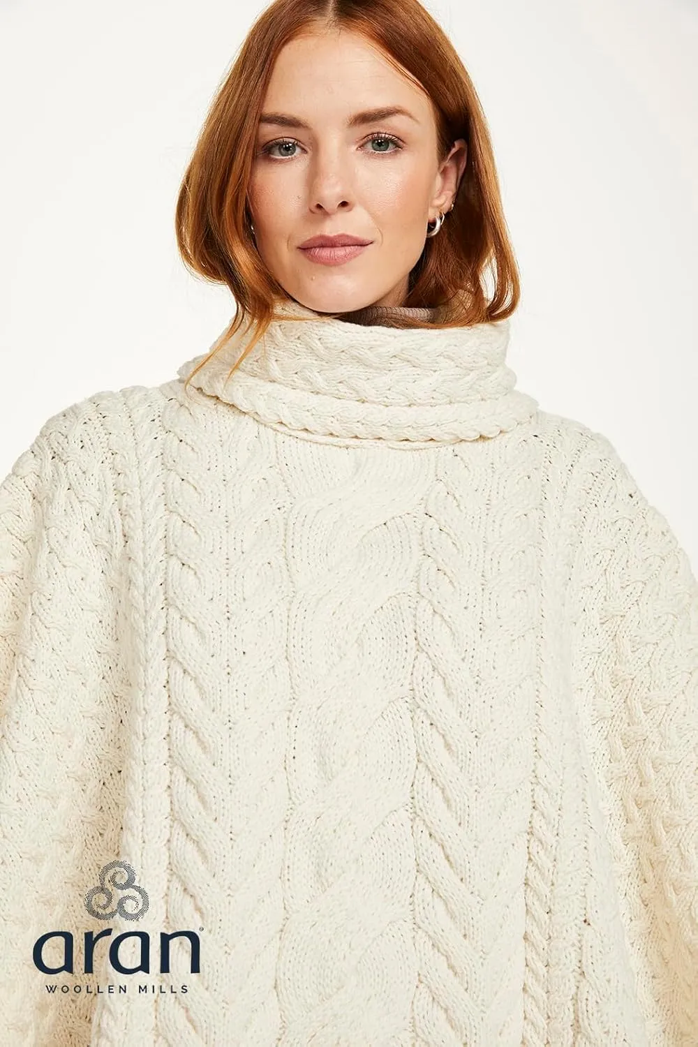 Supersoft Merino Wool Poncho with Cowl Neck