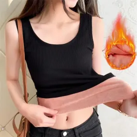 Thermal Fleece Women Vest Sleeveless Undershirt Free Size