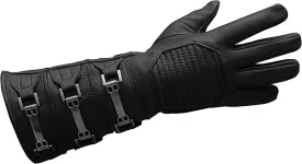 URBAN BUCK Real Sheepskin Leather Sky Gauntlet Costume Glove - Regular Fit Long Arm Cuff Mens Unlined Cosplay Gloves