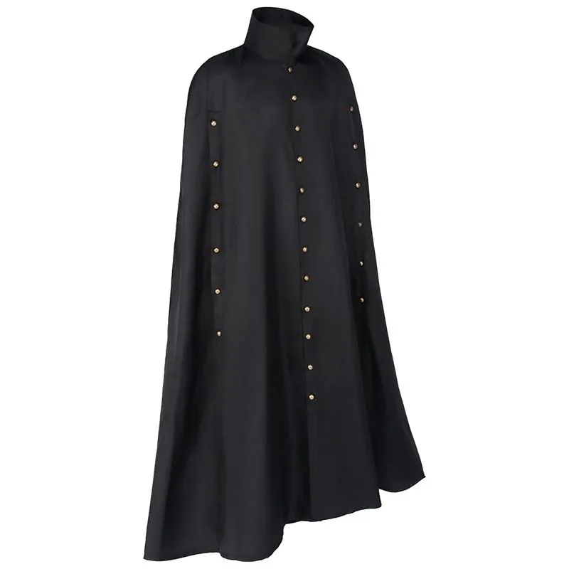 Victorian Vampire Costume Steampunk Gothic Renaissance Cape Cloak Medieval Witch Cloak Vintage Stand Collar Cape