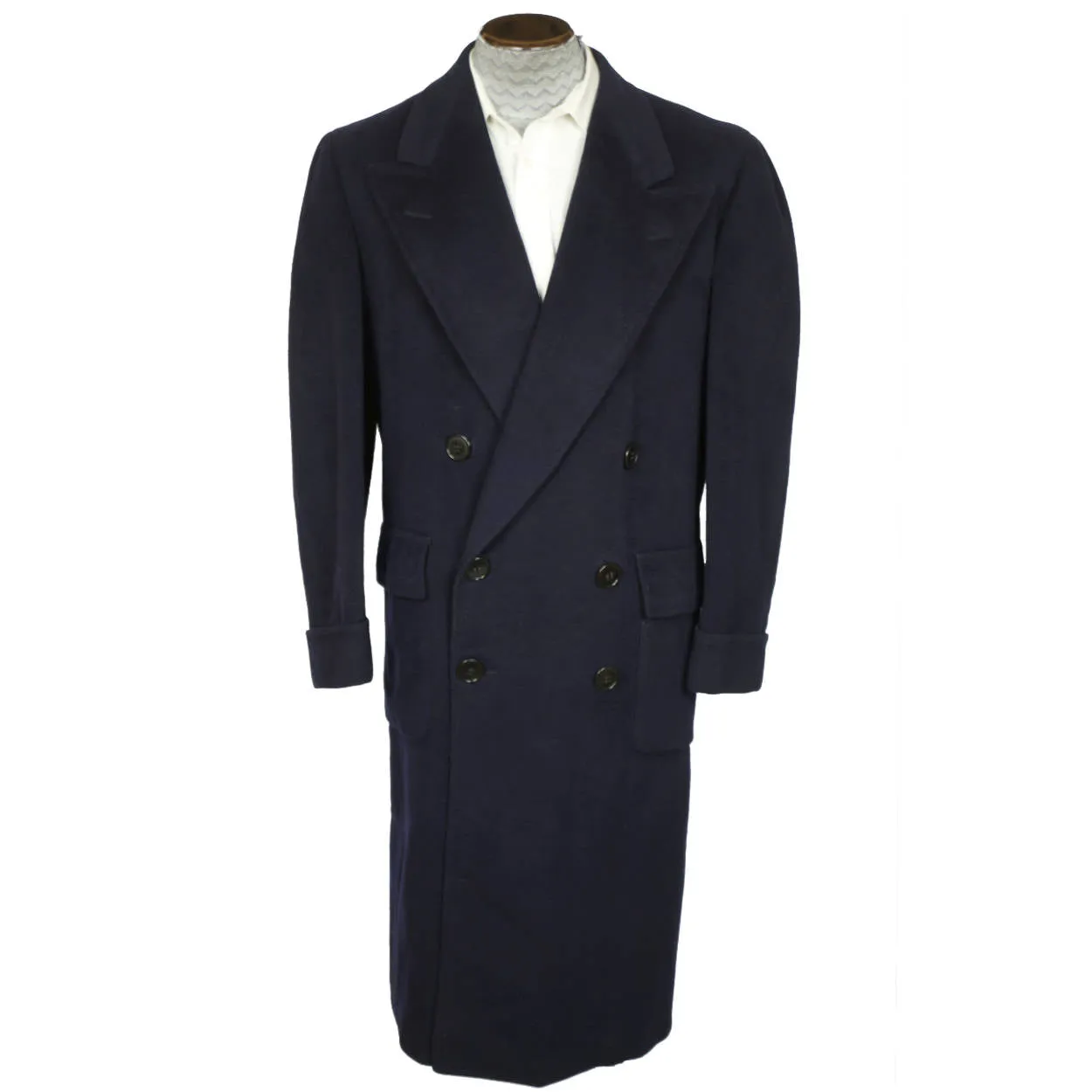 Vintage 1950s Mens Overcoat Harry Gold Montreal Cashmere Blend Wool Coat Sz L XL