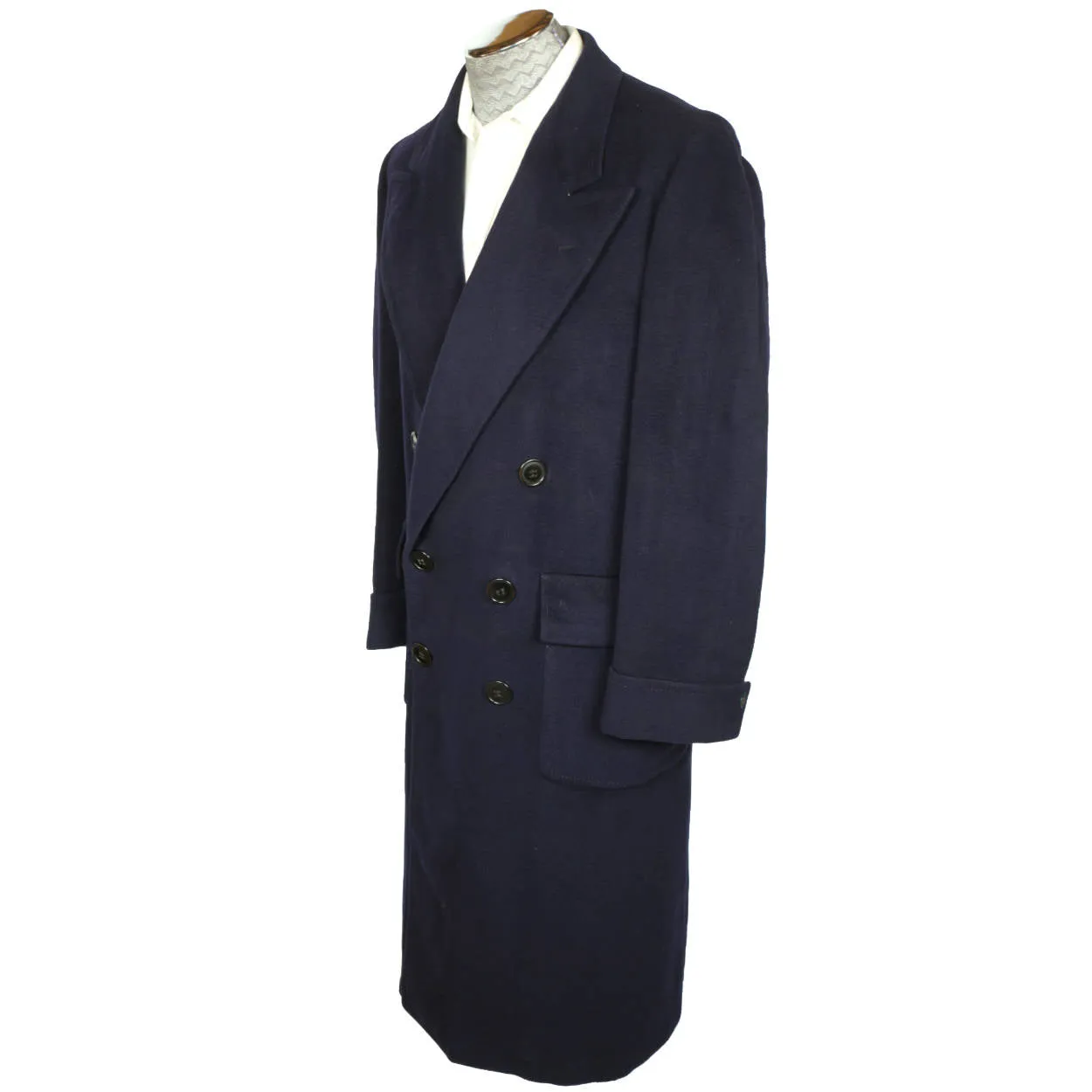 Vintage 1950s Mens Overcoat Harry Gold Montreal Cashmere Blend Wool Coat Sz L XL