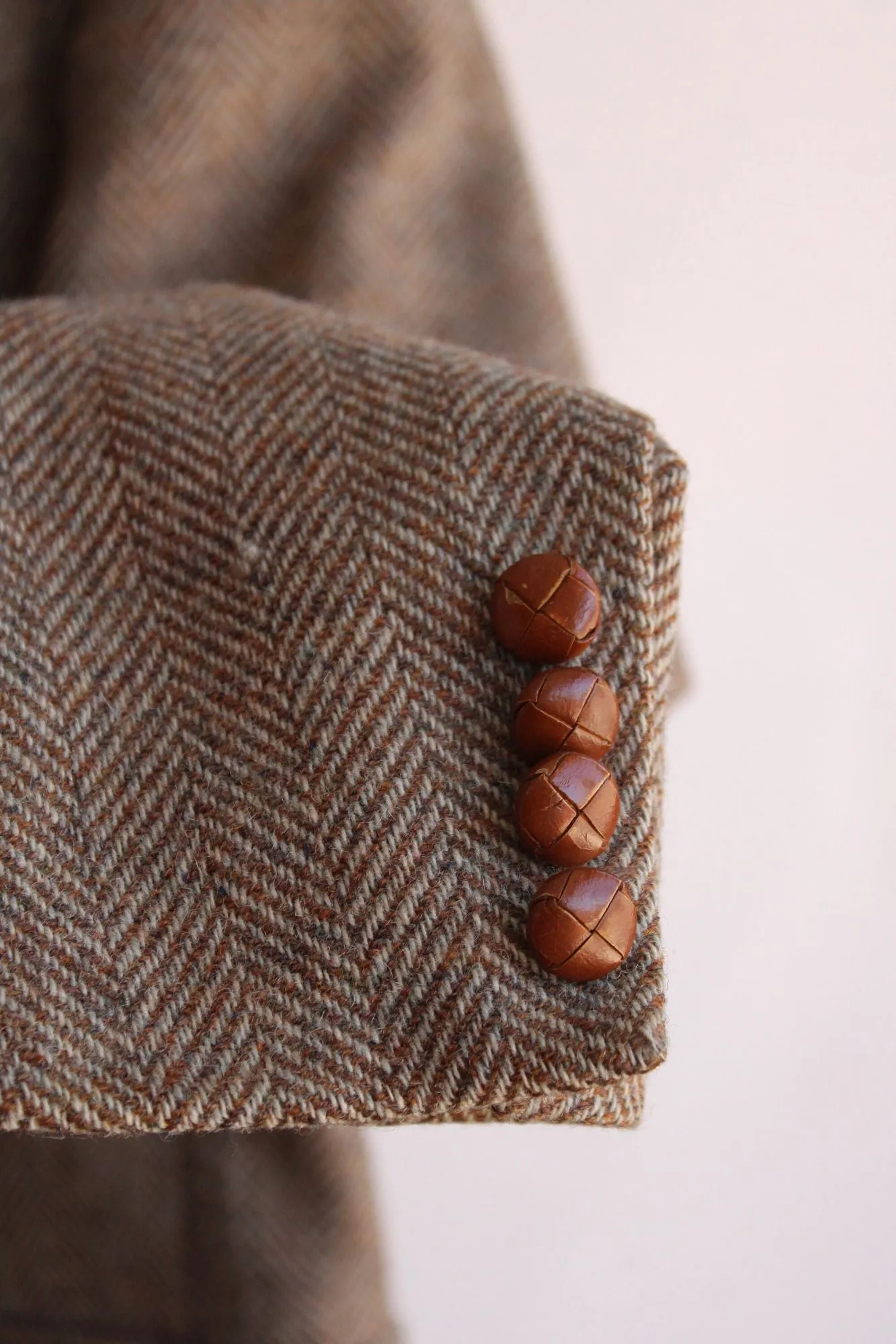 Vintage 1960s 1970s Mens Cricketeer Geo Lasky Brown Wool Tweed Jacket