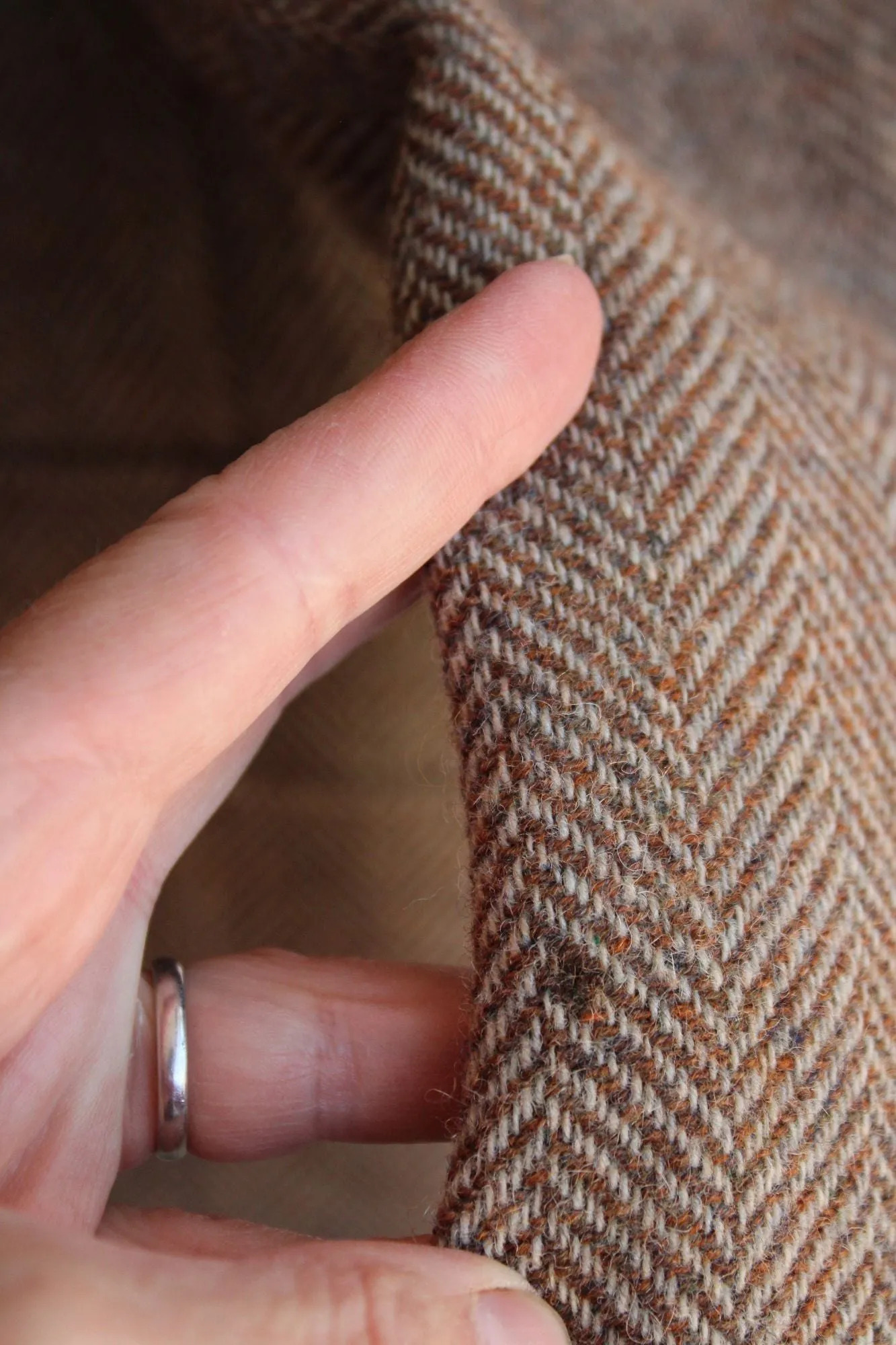 Vintage 1960s 1970s Mens Cricketeer Geo Lasky Brown Wool Tweed Jacket