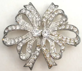 Vintage Clear Rhinestone Cloak Clasp Buckle