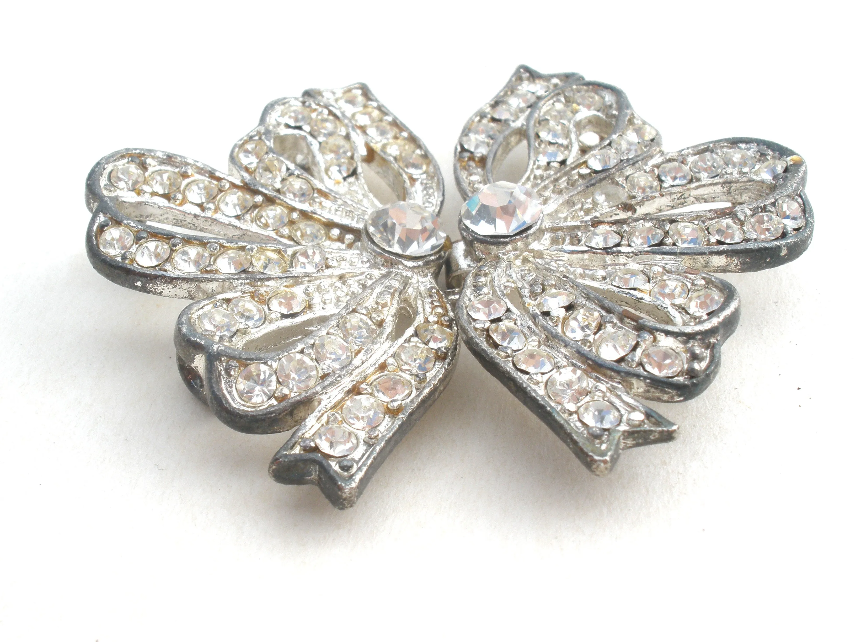 Vintage Clear Rhinestone Cloak Clasp Buckle