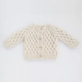 Waffle Cardigan Sweater Natural