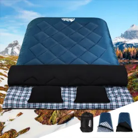 Weisshorn Sleeping Bag Double Pillow Thermal Camping Hiking Tent Blue -10�C