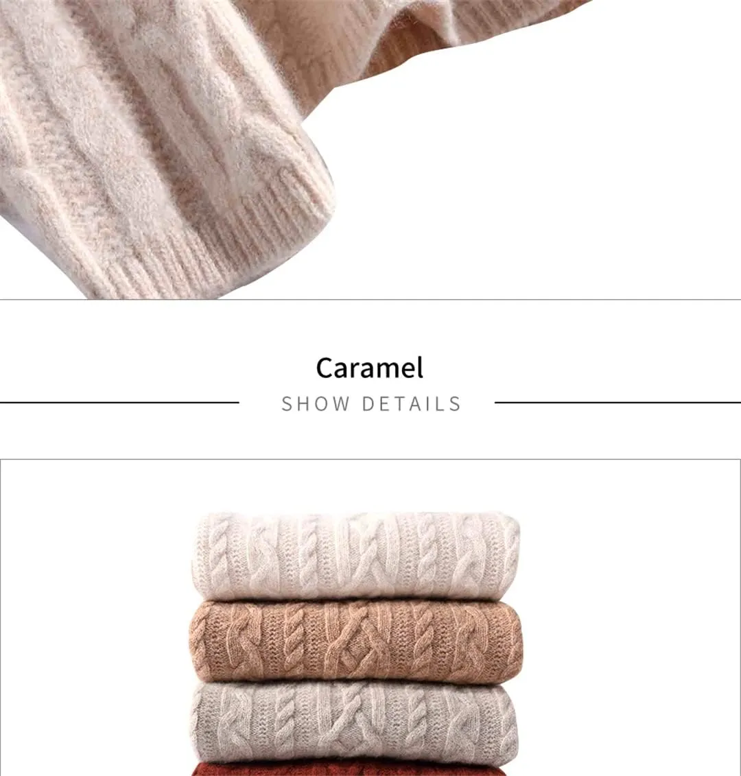 Women Cashmere Sweater Turtleneck Merino Wool Pullover Knitting Soft Winter Jumper