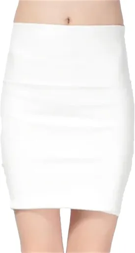 Womens Faux Leather Pencil Skirt High Waist Slim Short Spring Casual Solid