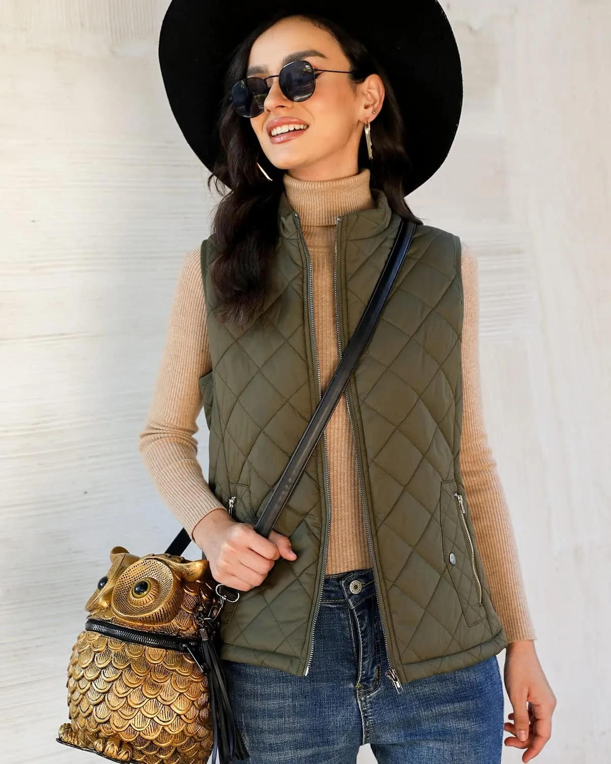 Xeoxarel Women's Quilted Vest with 4 Pockets, Puffer Padded Gilet (Available in Inner Pockets)