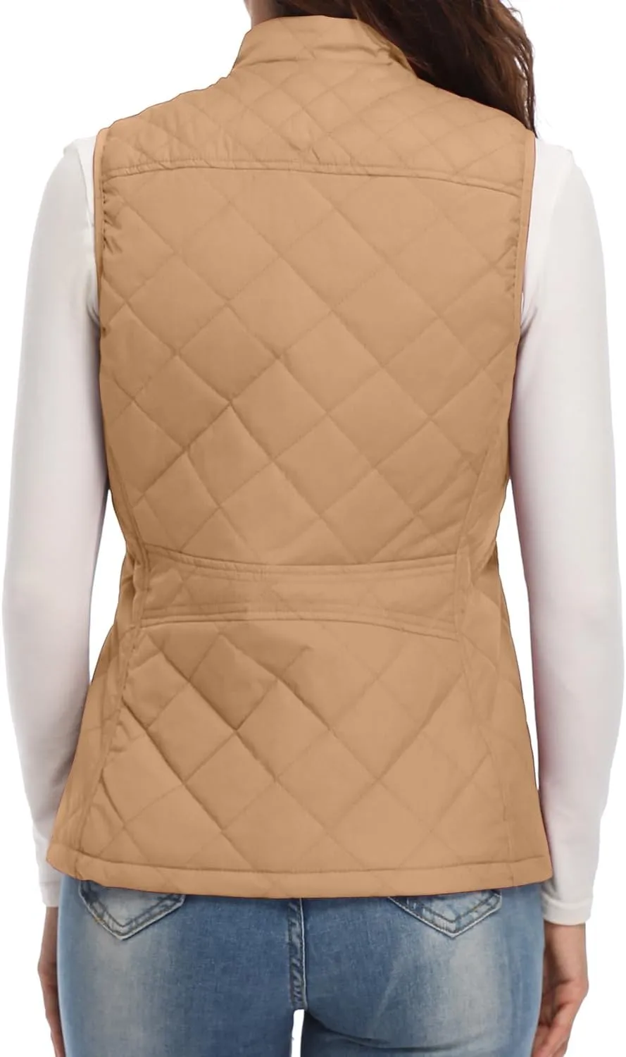 Xeoxarel Women's Quilted Vest with 4 Pockets, Puffer Padded Gilet (Available in Inner Pockets)