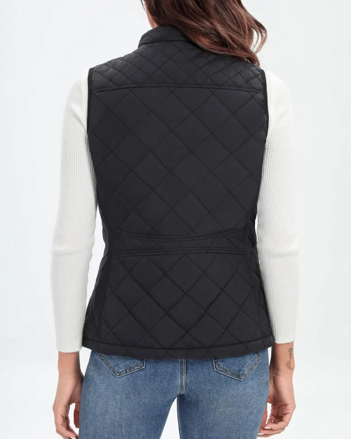 Xeoxarel Women's Quilted Vest with 4 Pockets, Puffer Padded Gilet (Available in Inner Pockets)